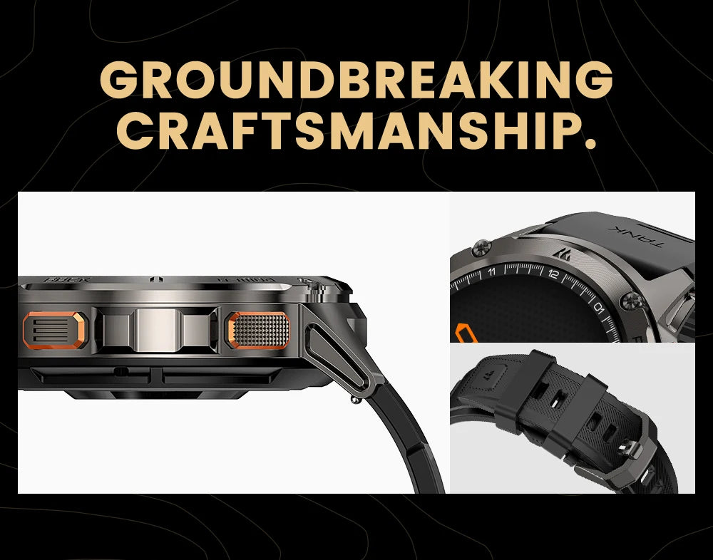 KOSPET TANK T3 Smartwatch – Military Grade, AMOLED Display, 5ATM + IP69K Waterproof