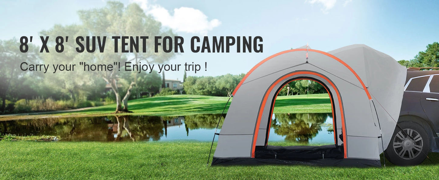 SucceBuy 8' x 8' SUV Camping Tent Attachment for 6-8 People with Rainfly & Carry Bag