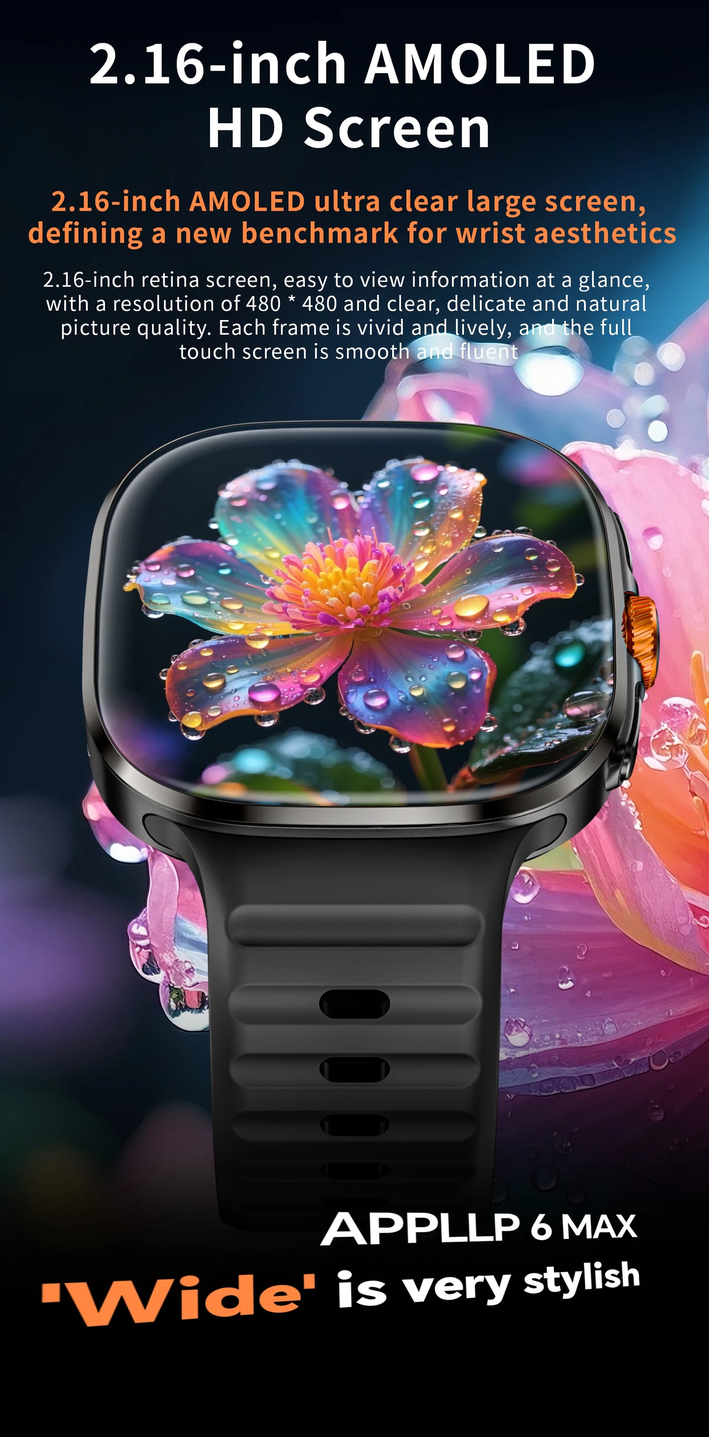 LOKMAT APPLLP 6 MAX – Android Smart Watch Phone | 2.16-Inch AMOLED Display | 4G/5G SIM | Rotating Camera | AI ChatGPT Integration