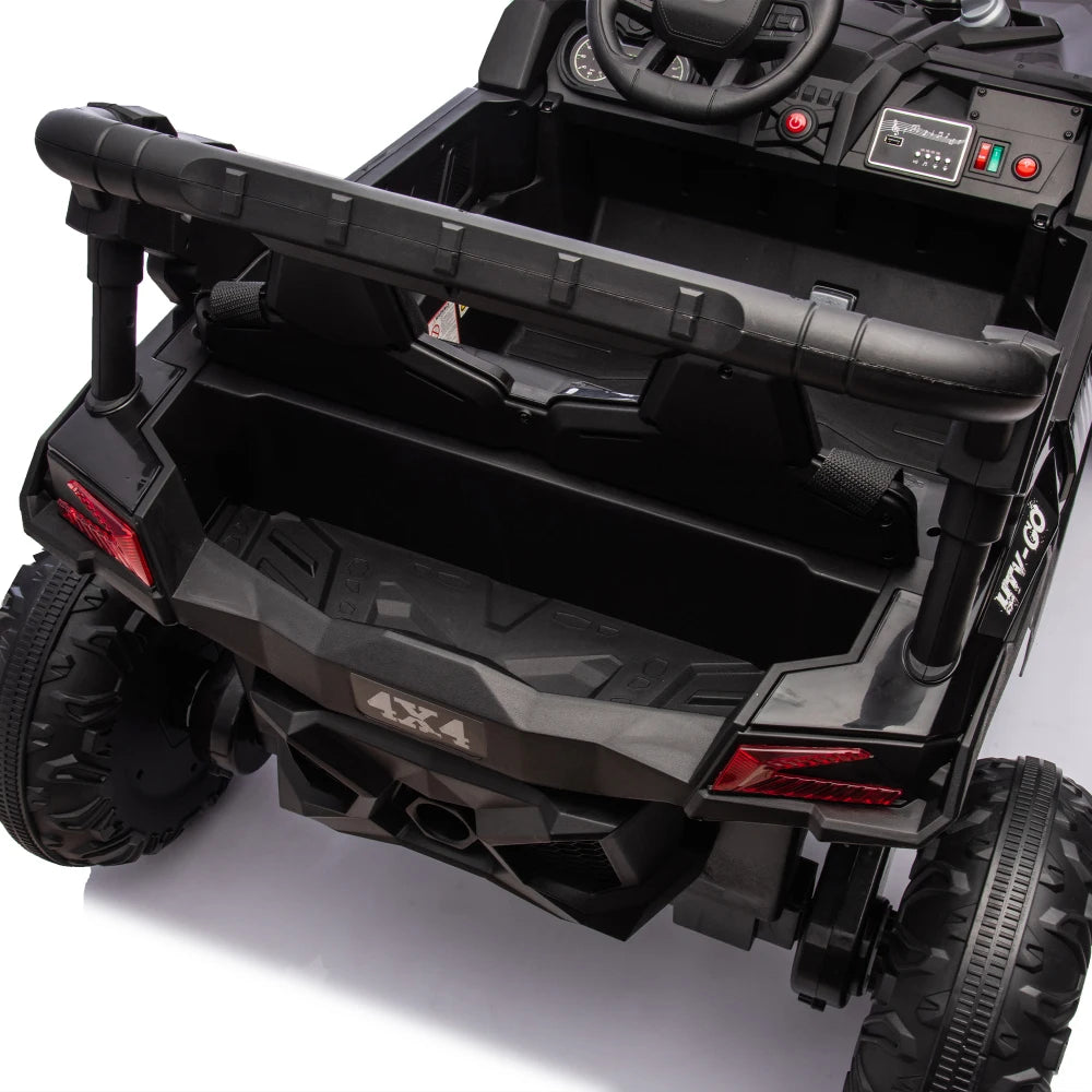 24V Two-Seater Electric Ride-On UTV for Kids – Remote Control, 4-Wheel Suspension, Slow Start & Big Wheels for Ages 3+