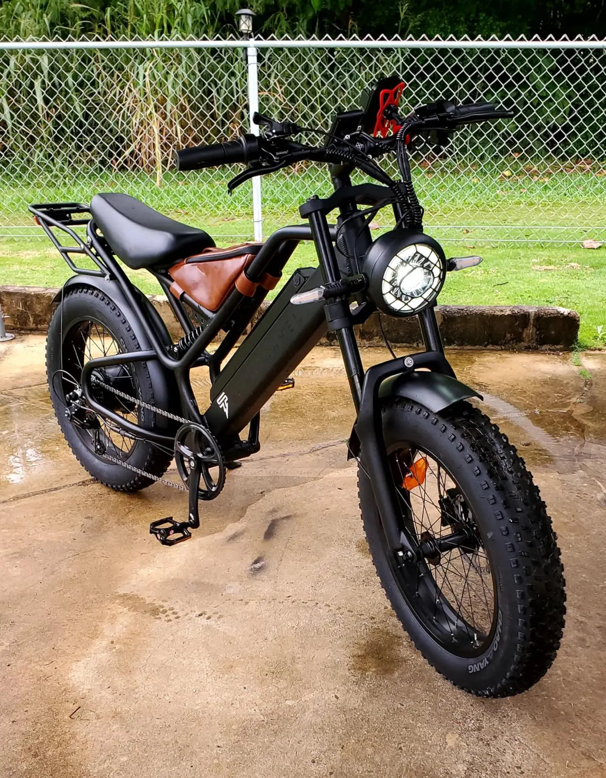 1000W Full Suspension Electric Bike for Adults – 48V 15Ah Battery, 28MPH Fat Tire Moped-Style E-Bike with Shimano 7-Speed and Disc Brakes