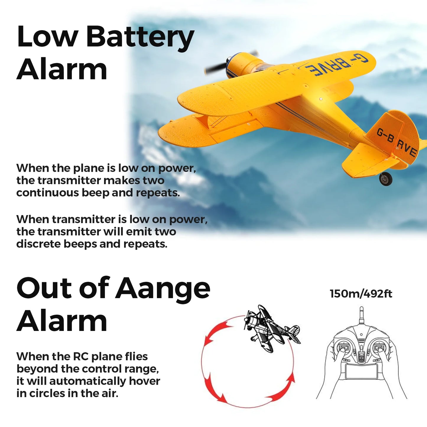WLtoys A300 Beechcraft D-17 RC Plane – 4 Channel Brushless Remote Control Airplane with Lights, Dual Batteries, 2.4GHz Radio System