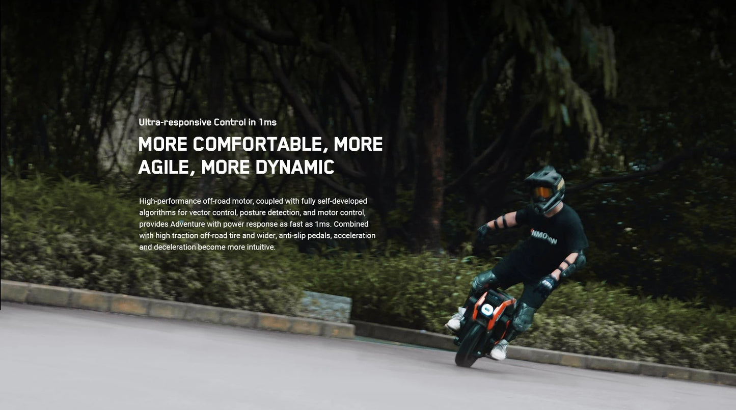 INMOTION Adventure V14 Electric Unicycle – 70km/h Speed, 2400Wh Battery, 9000W High Torque Motor