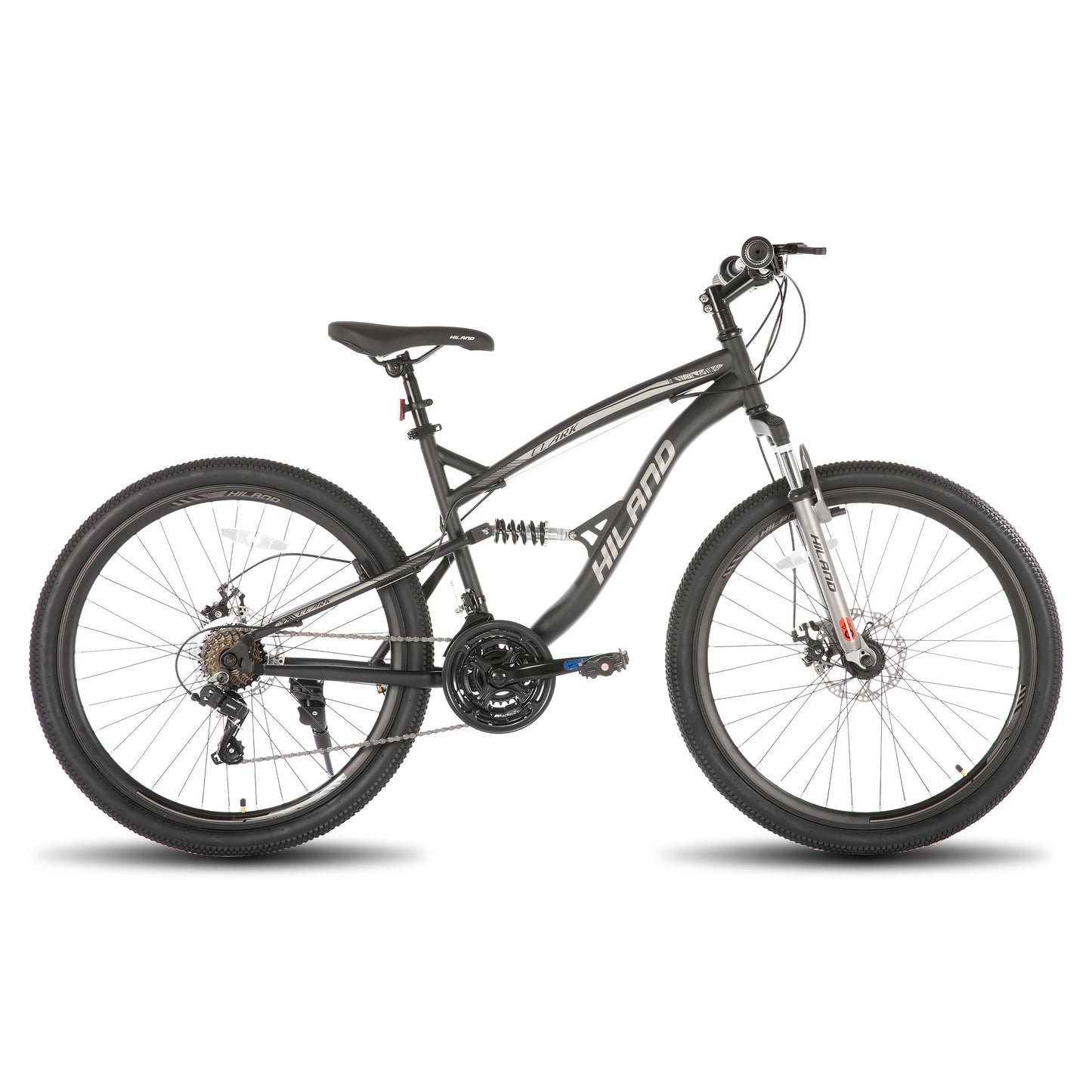 Hiland 26” Full Suspension Mountain Bike 21-Speed Dual Disc Brake Bicycle