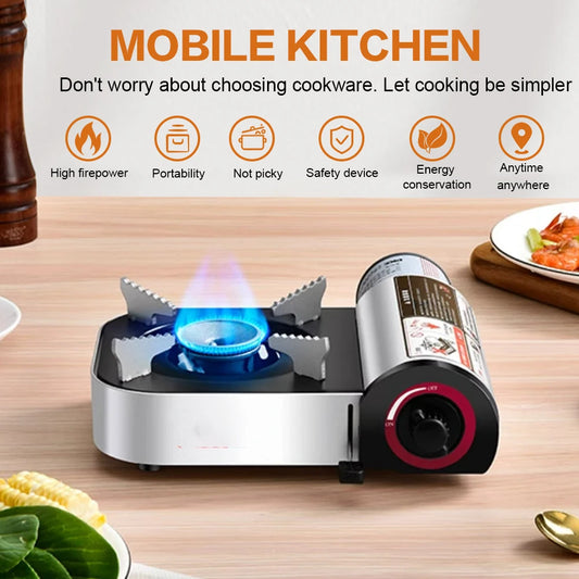 Single-Burner Butane Stove – Portable Adjustable Cassette Stove for Indoor & Outdoor Cooking
