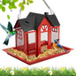 House-Shaped Metal Bird Feeder for Outdoor Hanging Garden Birds