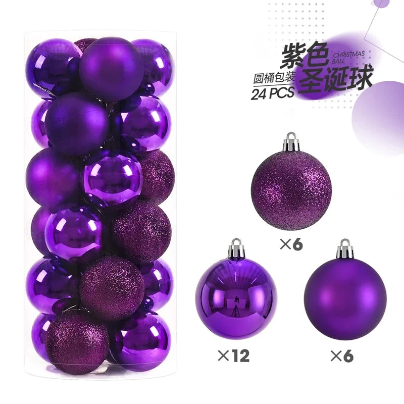 24/36 Pcs Hanging Christmas Tree Ornaments 3/4CM Balls Multiple Colors