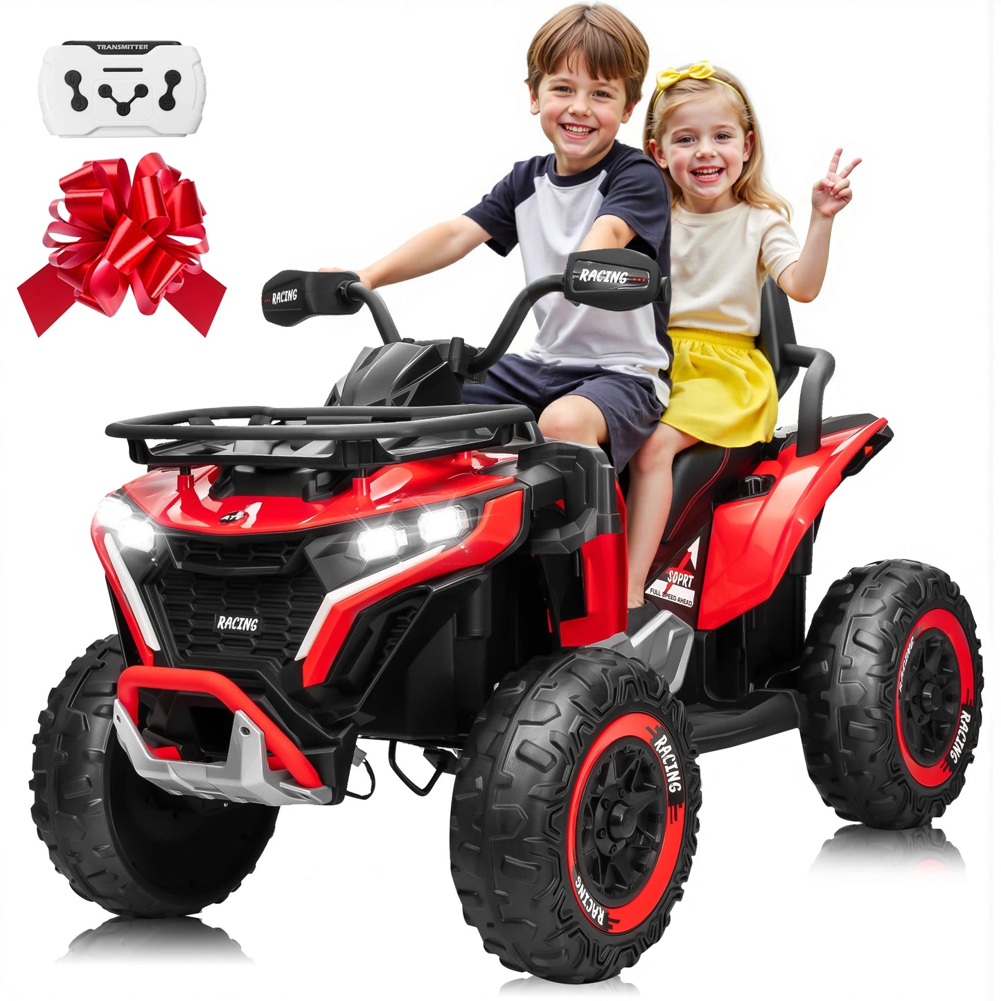 24V Large 4WD Ride-On UTV for Kids – 800W Motor, Dual Leather Seats, Remote Control