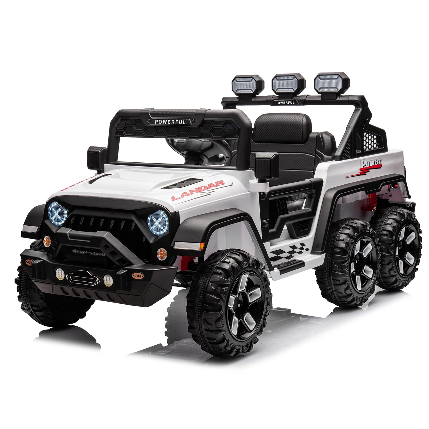 24V Power Wheels Ride-On Car for Kids with Remote Control – 6 Wheels, 4WD Switchable, Bluetooth, 3 Speeds & Electric Battery Vehicle for Ages 3–6