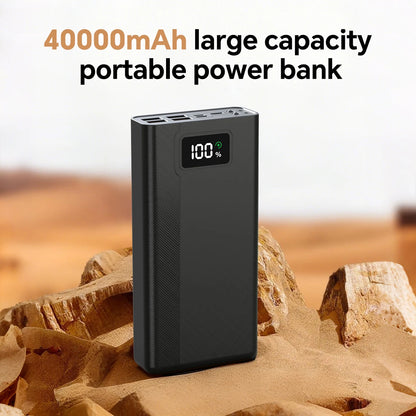 40000mAh Ultra High-Capacity Power Bank – Multi-Device Fast Charging | LED Display | 4 Outputs + 3 Inputs | Portable for Travel, Camping & Emergencies