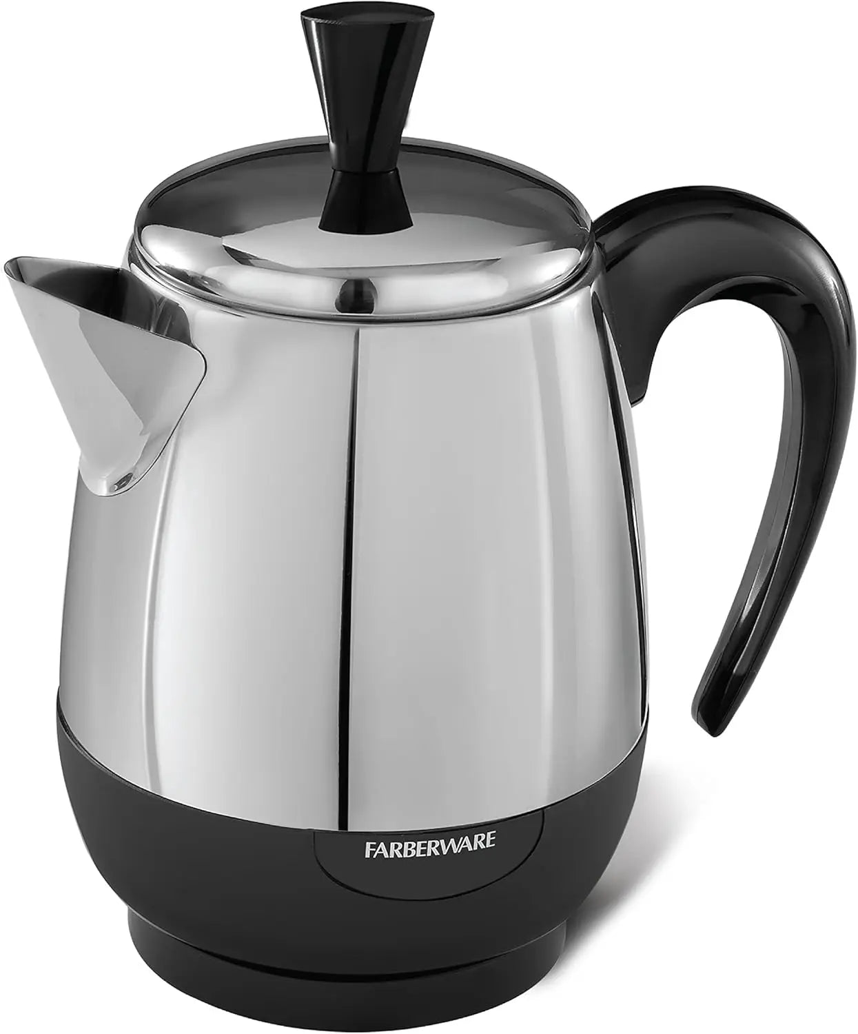 Farberware 4-Cup Electric Coffee Percolator – Stainless Steel Coffee Maker with Automatic Keep Warm & No-Drip Spout
