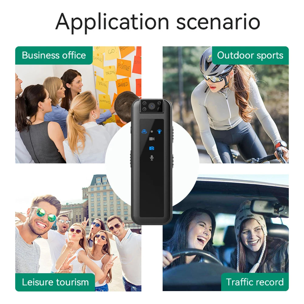 Mini HD 1080P Body Camera with Night Vision & 180° Rotating Lens