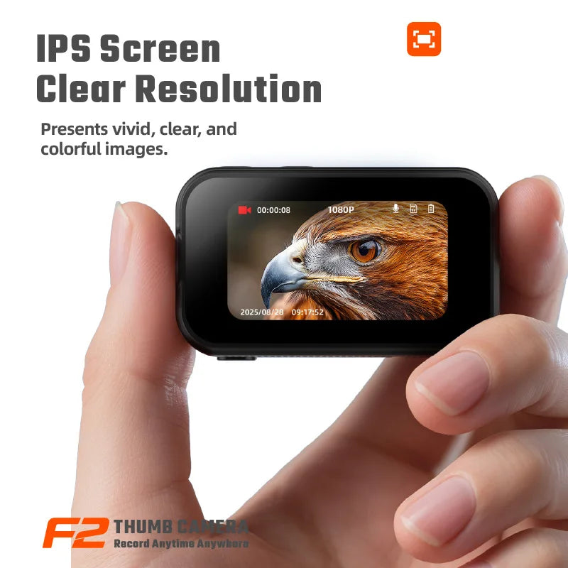 1.44" HD 1080P Thumb-Sized Action Camera with Memory Card & IPS Screen