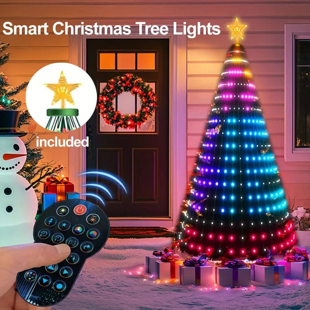 Smart WiFi 400 LED Music Sync APP Indoor Outdoor Waterproof Christmas Tree Lights DIY Pattern