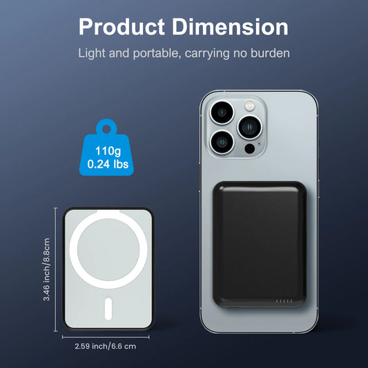 Magnetic Wireless Power Bank 5000mAh – Slim & Portable Fast Charger