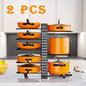 2-Pack Adjustable Pot & Pan Rack Organizer Set | Heavy-Duty Kitchen Storage & Lid Holder