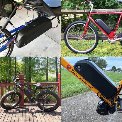 Hailong Ebike Battery Pack – 36V/48V/52V | 10Ah 15Ah 20Ah | Lithium Battery with Charger, BMS, USB Port & Lock – Fits 350W–1500W Motors