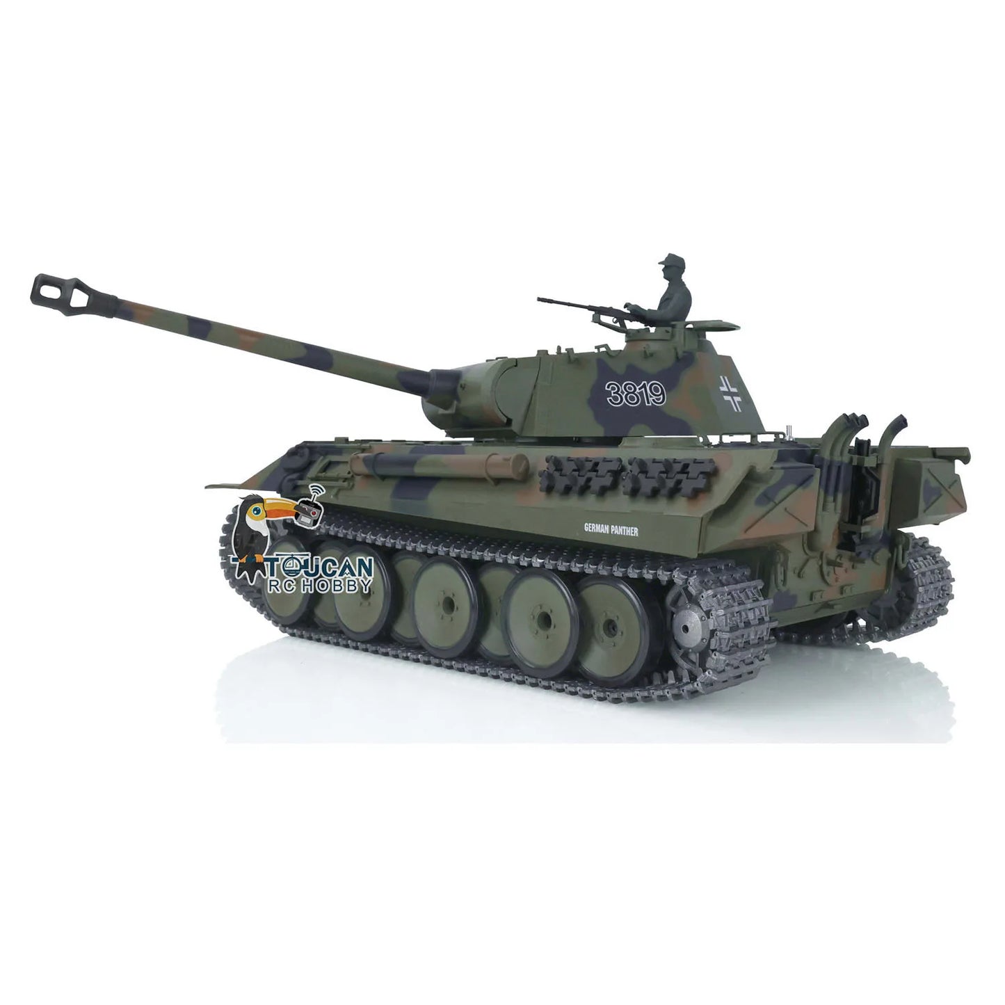 1/16 Heng Long German Panther V RC Tank Toy – 2.4GHz Metal Version with Smoke, Recoil, and Infrared Battle System