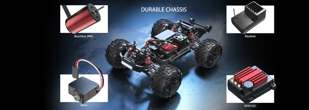 MJX Hyper Go 16207 1/16 RC Car – 70KM/H Brushless Off-Road 4WD Truck with 3S Battery & Metal Chassis
