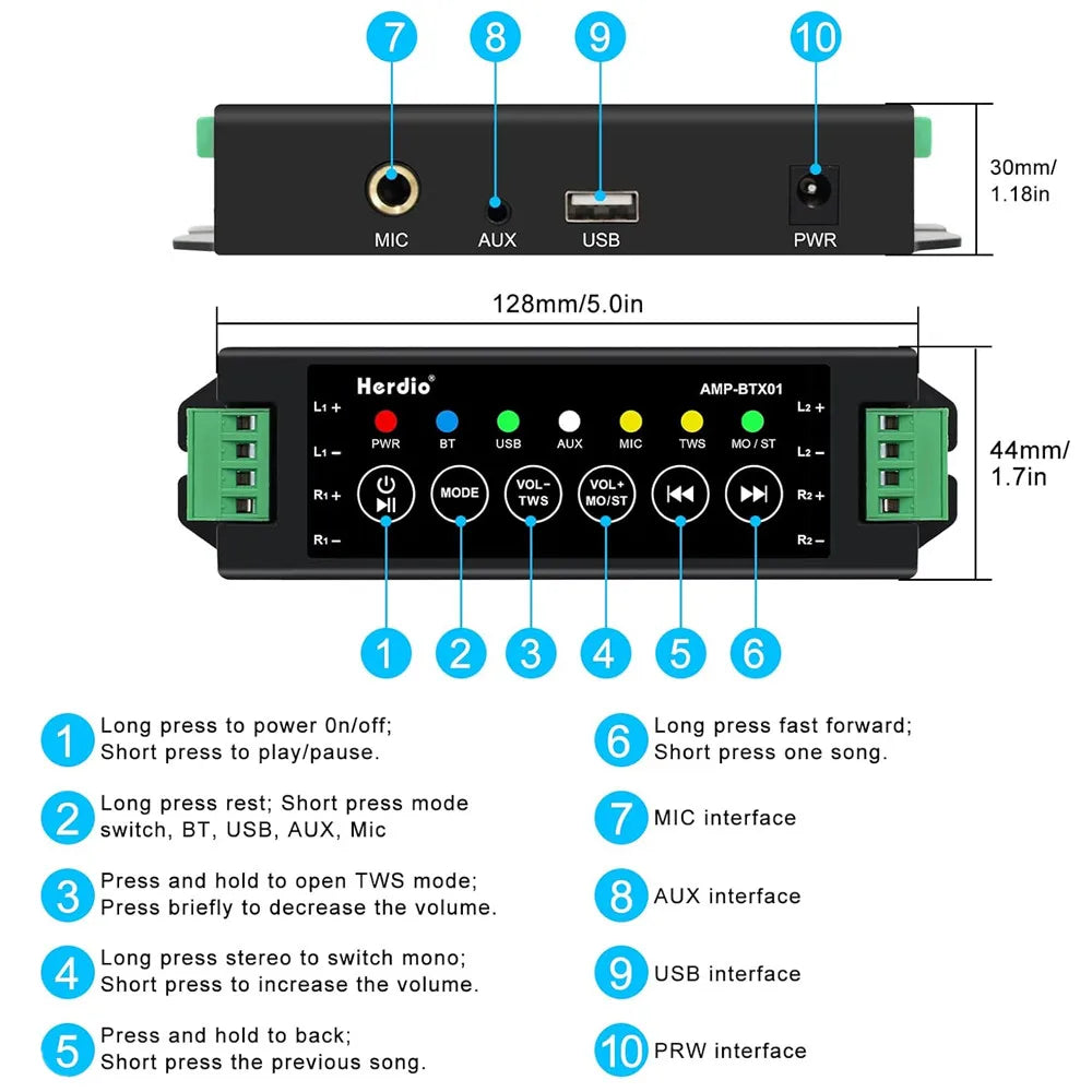 800W Outdoor Bluetooth Speakers Waterproof Wall Mount – 6.5" Dual Speakers with Powerful Bass & Swivel Brackets (Set of 4)