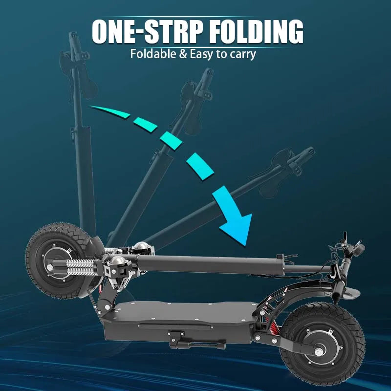 X750 Electric Scooter – 2500W Motor, 65km/h Speed, 80km Range, Dual Suspension, Disc Brakes, Foldable Frame
