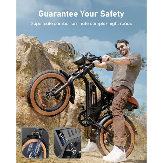 R6 Fat Tire Electric Bike – 1500W Off-Road Power with Full Suspension