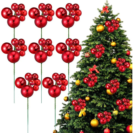 8 Pcs Red Christmas Tree Ornaments Christmas Decorations