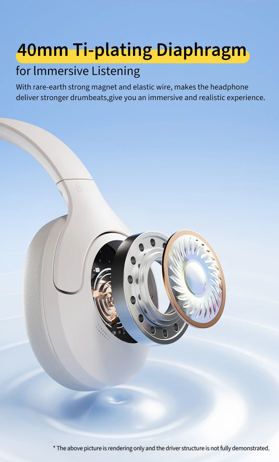 QCY H3 Lite ANC Wireless Headphones Bluetooth 5.3 Over-Ear Headset with HiFi Sound, 40mm Drivers & 60H Battery Life