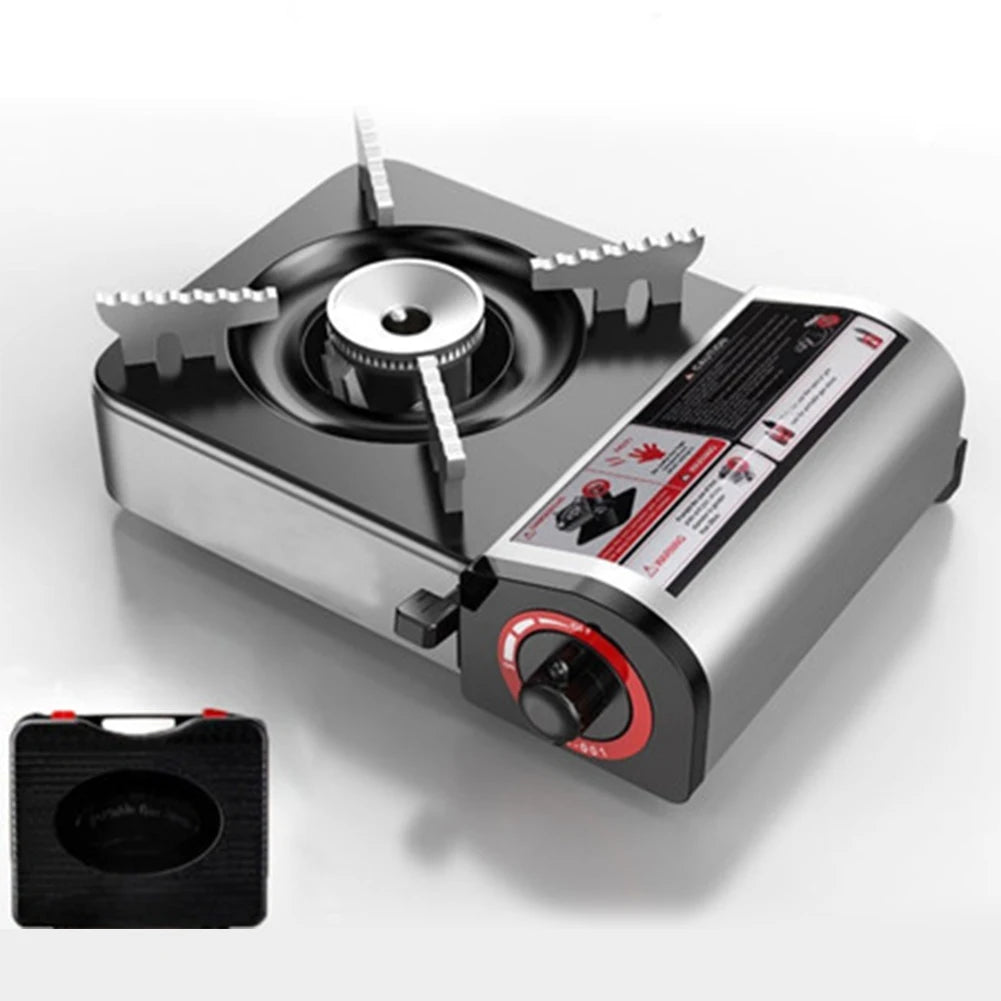 Single-Burner Butane Cassette Gas Stove Adjustable Windproof Portable Cooker for Indoor & Outdoor Use