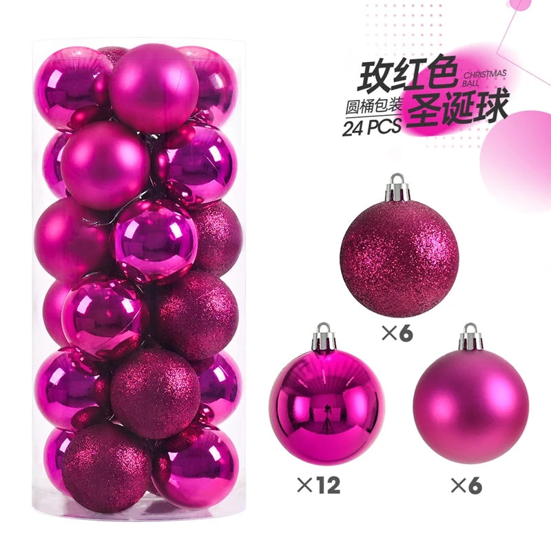 24/36 Pcs Hanging Christmas Tree Ornaments 3/4CM Balls Multiple Colors