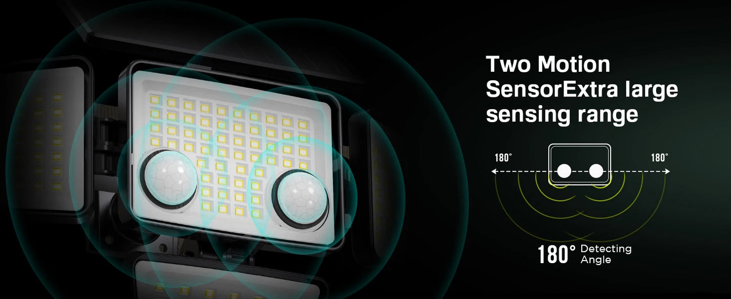 2024 Upgraded 4-Head Solar Motion Sensor Outdoor Lights