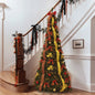6FT Artificial Christmas Tree with 200 Warm Lights Easy Assembly Collapsible Christmas Tree with Ornaments Christmas Decor