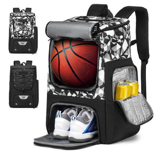 Basketball Sports Backpack with Ball, Shoe & Gear Compartments – Large Capacity & Water-Resistant