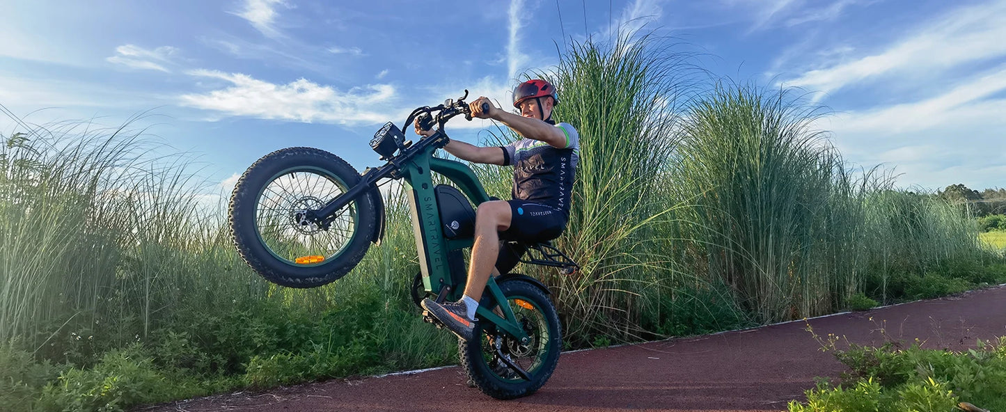 Smartravel 1200W Electric Bike for Adults – 48V 25Ah Battery, APP Control, Full Suspension Fat Tire E-Bike with GPS Tracking & Hydraulic Brakes