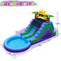 Inflatable sunflower water slide with splash pool, double slides, and air blower