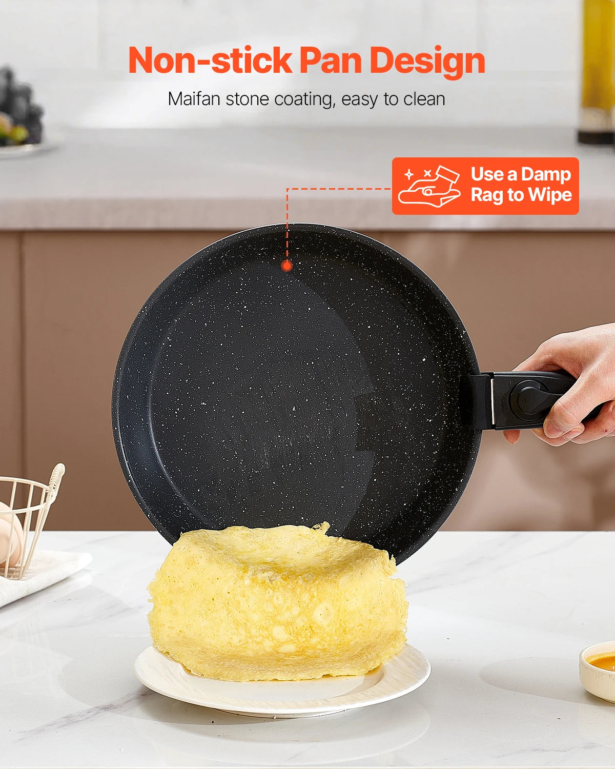 VEVOR 17-Piece Nonstick Cookware Set – Granite Stone Coating, Removable Handle, Induction Compatible, Space-Saving Design