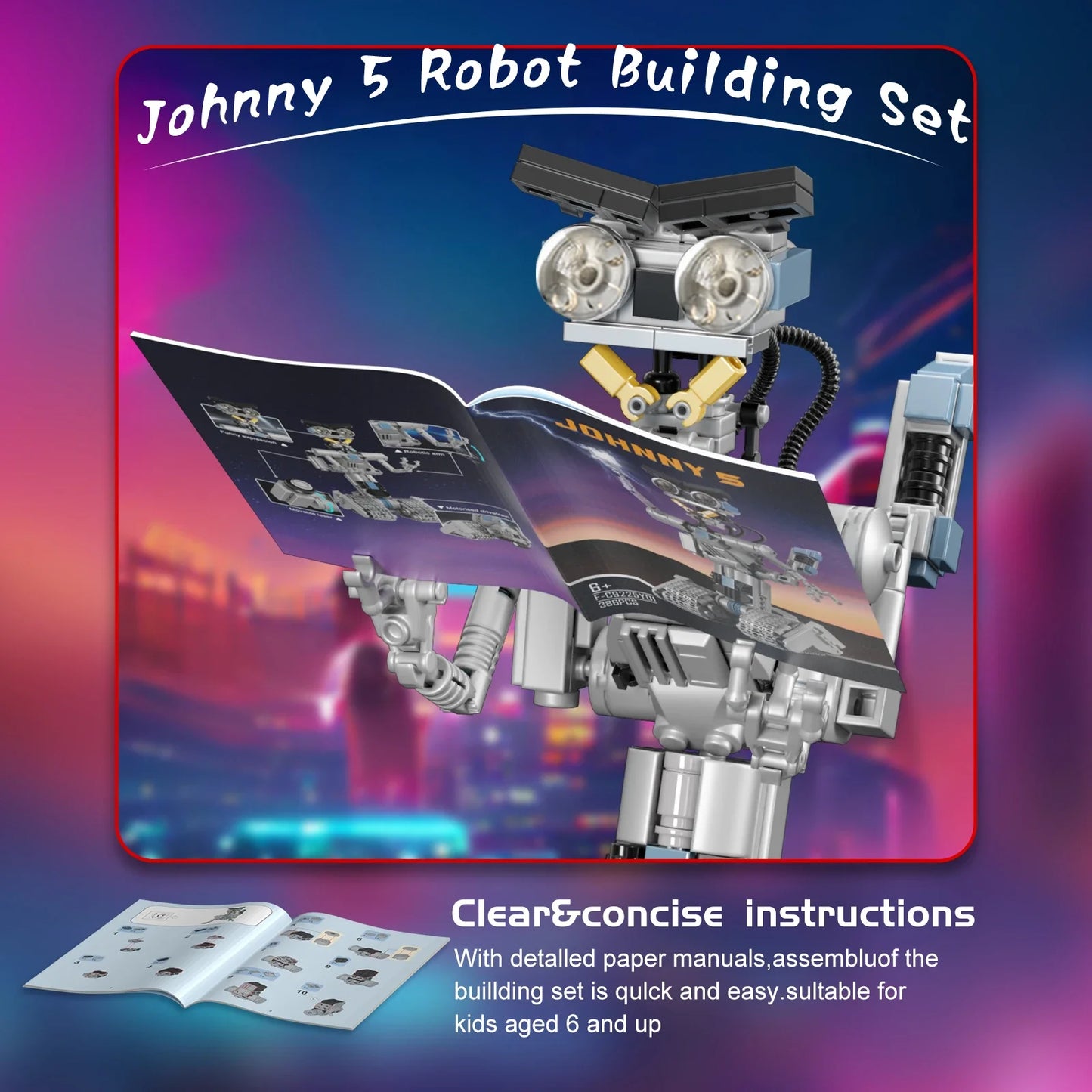 Johnny 5 Robot Building Blocks Set – 1176PCS  Perfect Gift For Kids, Collectors, and Nostalgic Fans