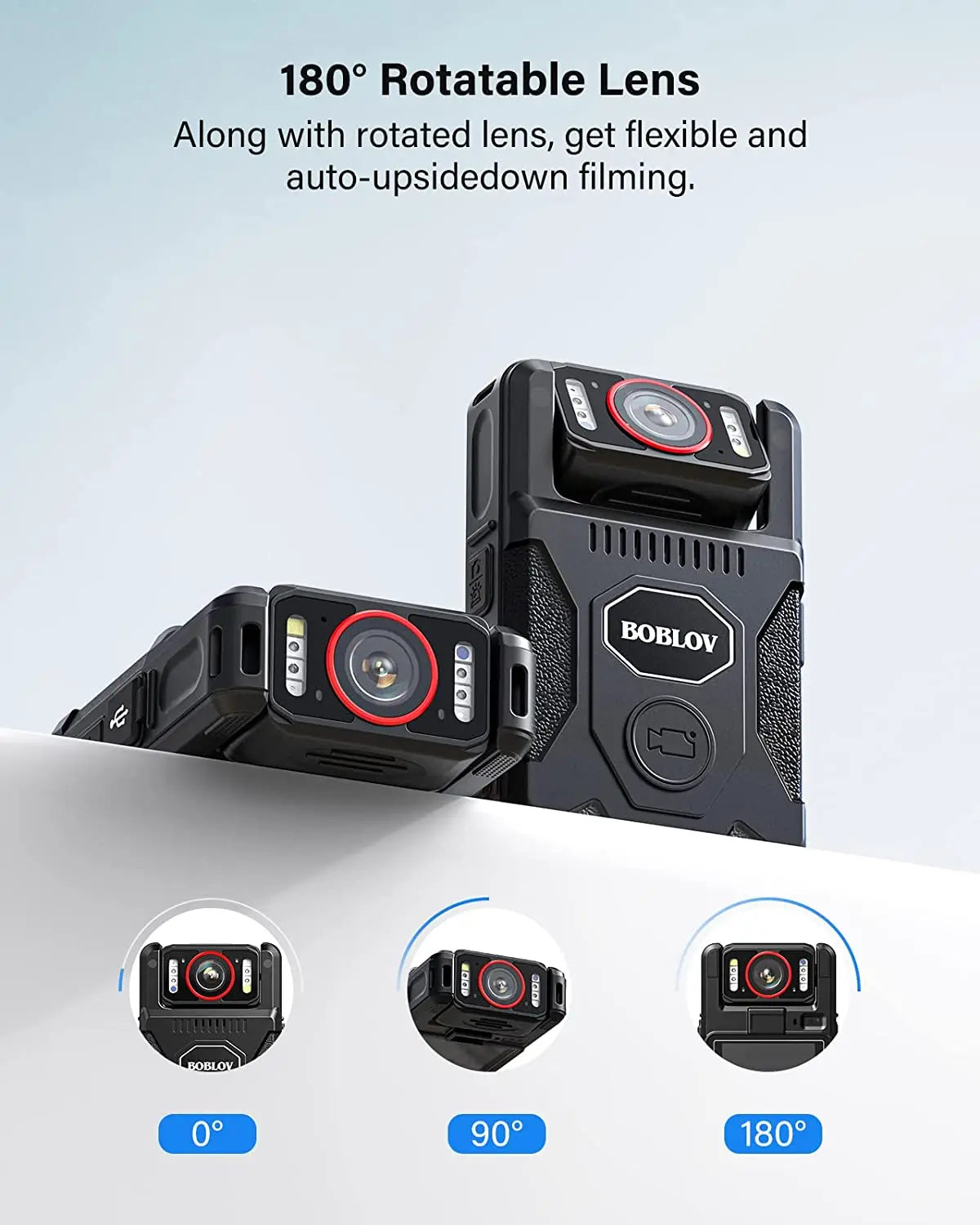 BOBLOV M7 Pro 4K GPS Body Camera with 256GB Storage & 15-Hour Battery