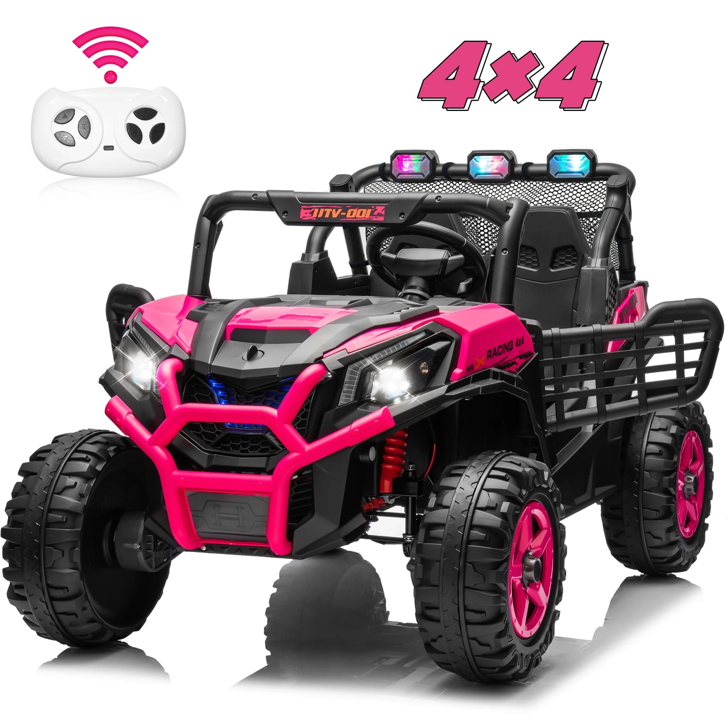 Joyracer 24V 4WD 2-Seater Ride-On UTV – Off-Road Electric Car with 4x200W Motors, Remote Control, LED Lights & Bluetooth