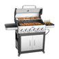 6 Burner Propane Gas Grill, 60,000 BTU Cabinet Outdoor BBQ with Warming Rack, 643 Sq. In. Cooking Area