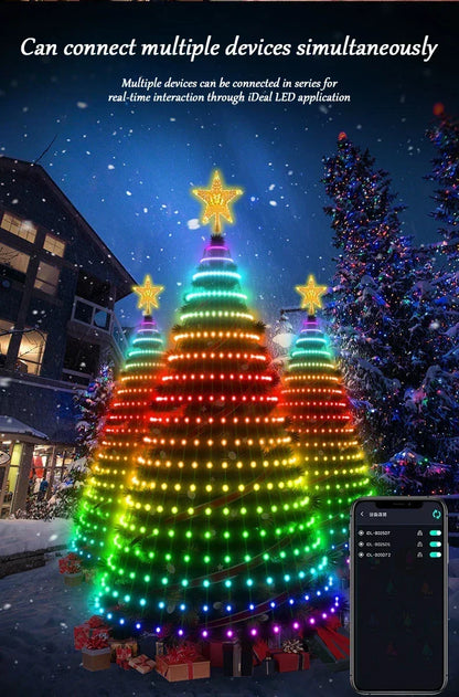 7FT 400LEDs Smart LED Dynamic RGB Color App Music Sync Timer Christmas Tree Lights