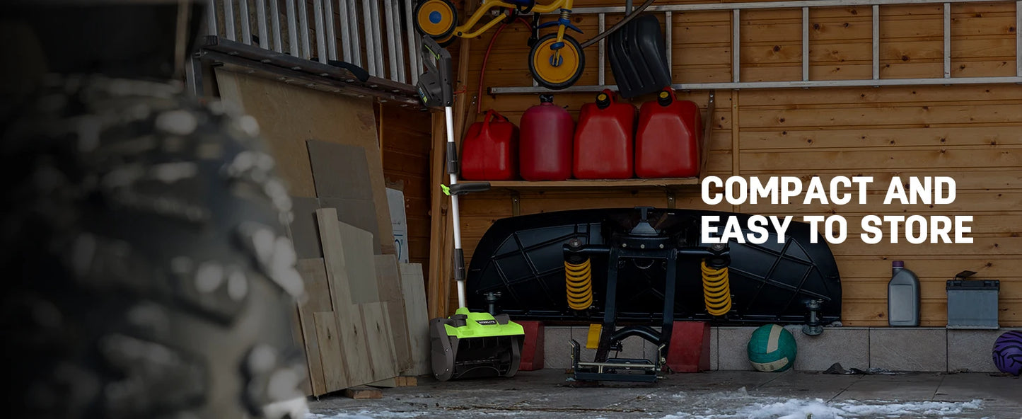 Deli 21V Cordless Snow Shovel with 4.0Ah Battery – 12" Clearing Width, 20FT Throw Distance, 60° Adjustable Chute & Lightweight Design