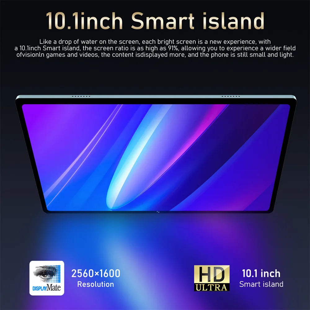 16 Pro 10.1-Inch Android 12 Tablet – Snapdragon 870 | 16GB RAM + 1TB Storage | Dual SIM + 5G WiFi | 2560×1600 Full HD Display | 10000mAh Battery
