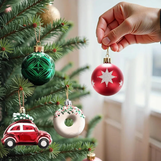 FestiveBliss 72 Pcs Colorful Variety Christmas Tree Ball Ornaments Shatterproof with Hanging Loops