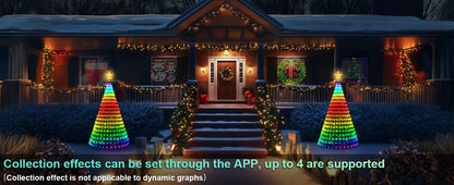 7FT 400LEDs Smart LED Dynamic RGB Color App Music Sync Timer Christmas Tree Lights