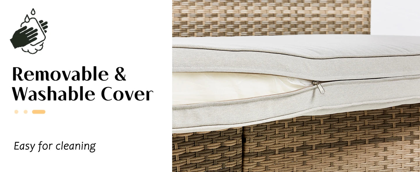 Patio Furniture Sets, 11 Piece Half-Moon Sectional Round Sofa Set, Outdoor Patio Furniture with Cushions & Wedge Table