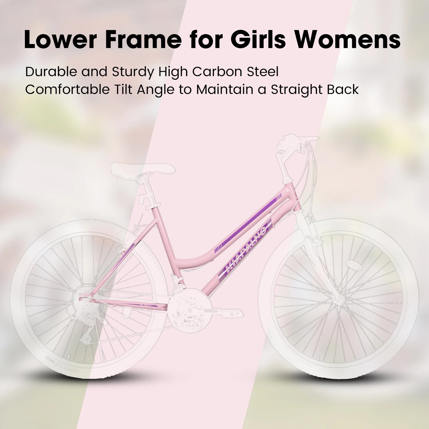 Ecarpat Women’s Mountain Bike 24/26 Inch – 21 Speed Outdoor Bicycle with Steel Frame