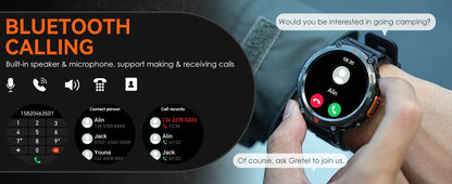 LaNikar 2024 Smart Watch for Men – Bluetooth Calling, Built-in Flashlight, 1.45” Touchscreen, Military-Grade Fitness Tracker