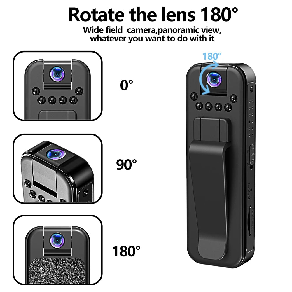 1080P HD Mini Body Camera with Night Vision & Motion Detection