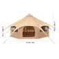 SucceBuy 16.4FT Canvas Bell Tent for Camping – 4 Season Yurt Tent with Stove Jack, Breathable TC Cotton, Sleeps Up to 8 People